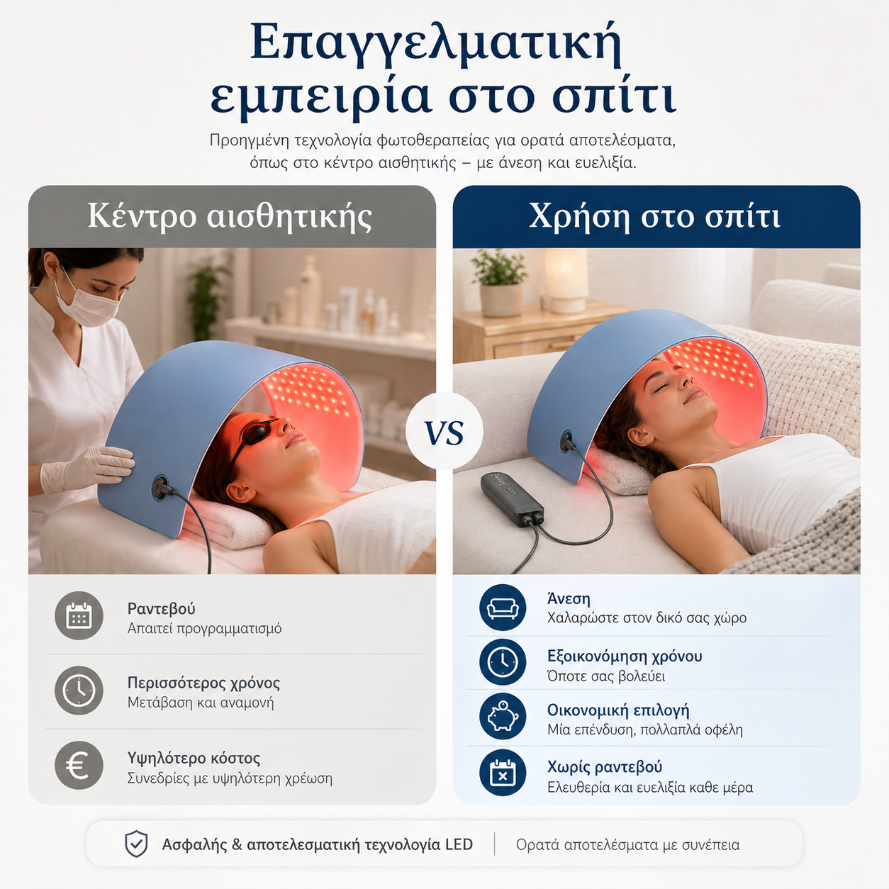 Premium LED Μάσκα Φωτοθεραπείας Προσώπου & Σώματος