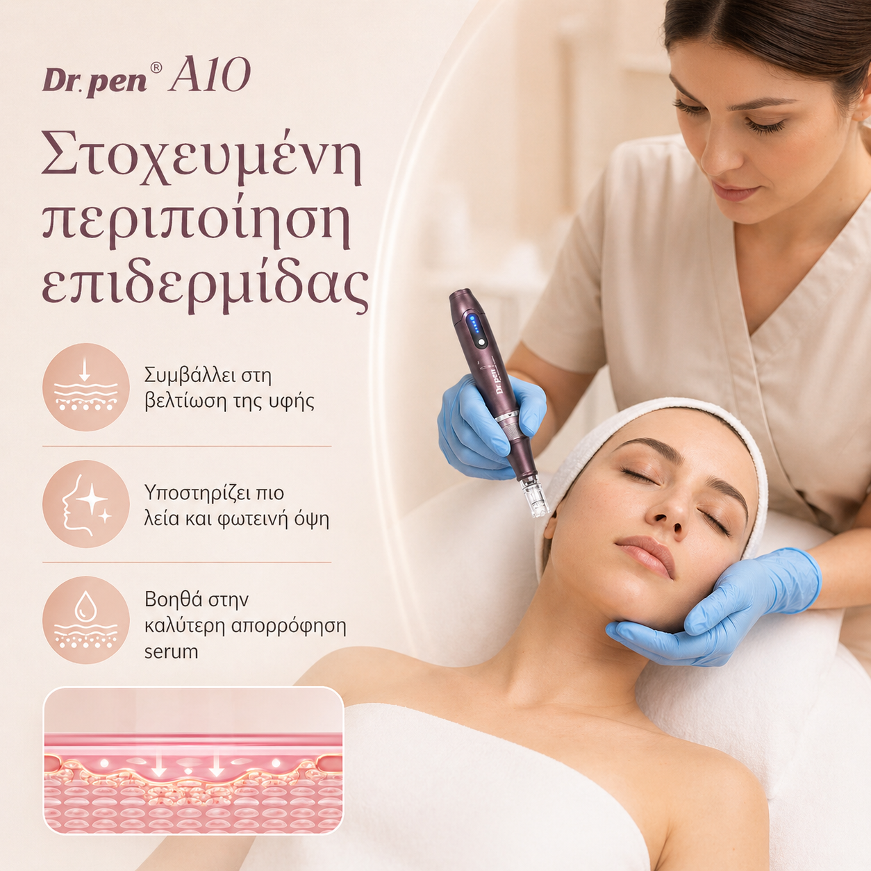 Dr Pen A10 Dermapen με 12 Κεφαλές | Επαγγελματική Συσκευή Μεσοθεραπείας