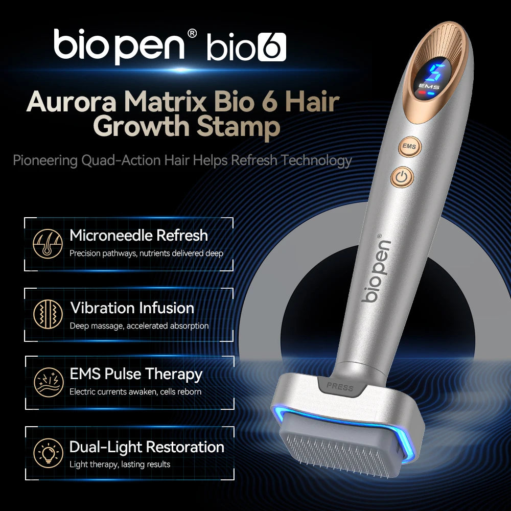 Biopen Bio 6 |Ηλεκτρονικό Microneedling Stamp για Πρόσωπο & Μαλλιά (EMS + LED)